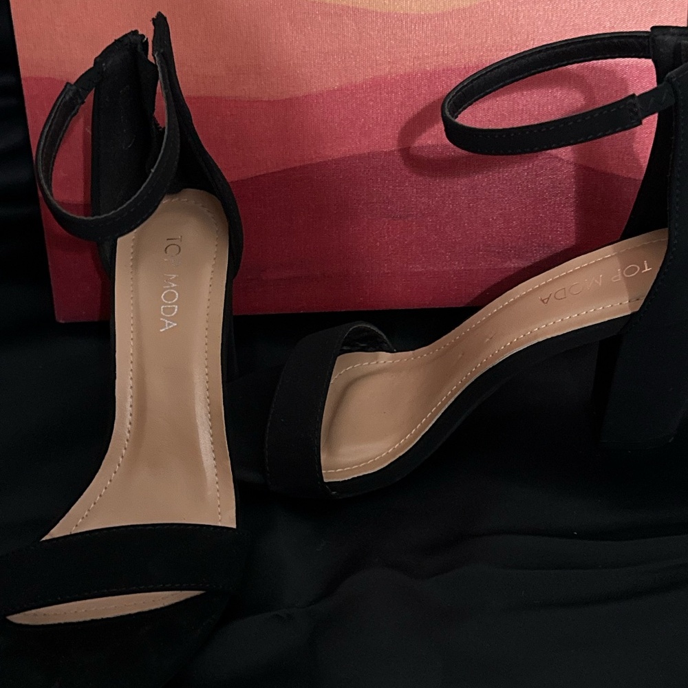Top Moda Women's Platform chunky heel ankle strap High heel